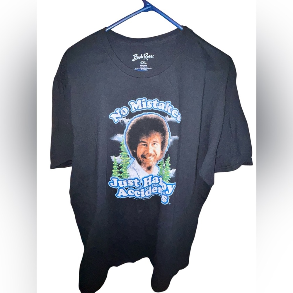 Bob Ross "No Mistakes Just Happy Accidents" Graphic T-Shirt - 2XL